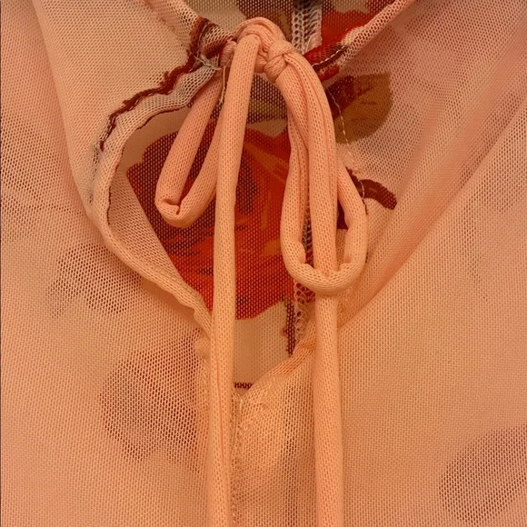 Free People Sheer Floral Tie Neck Top - Picture 3 of 5